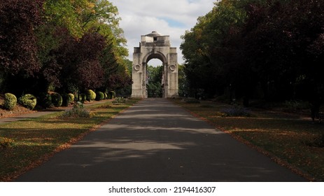 Leicester, United Kingdom- August 26,2022: A Photo Of Leicester's Arch Of Remembrance And Peace Walk.