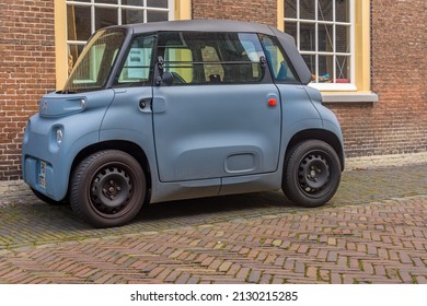 Leiden, Netherlands - February 19 2022: Citroen Ami Ev Electric French Car Parked On The Street