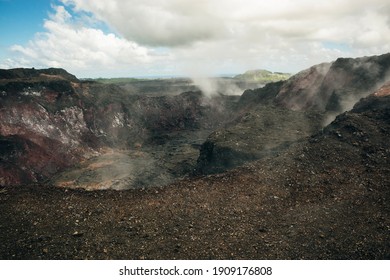 Leilani Estate, Hawaii. - Kilauea Volcano Eruption Hardened Black Lava Field.