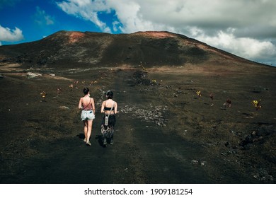 Leilani Estate, Hawaii. - Kilauea Volcano Eruption Hardened Black Lava Field.