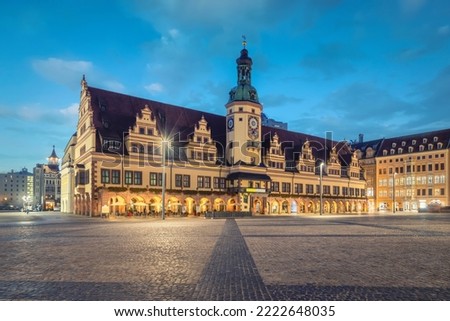 Leipzig, Germany. Illuminated building of historic Town Hall (Altes Rathaus)