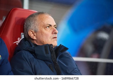 LEIPZIG, GERMANY - MARCH 10, 2020: Portrait Jose Mourinho Head Coach, Manager Of Tottenham Touch