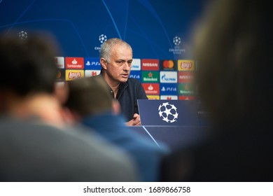 LEIPZIG, GERMANY - MARCH 10, 2020: Jose Mourinho Head Coach, Manager Of Tottenham During Press Conference 