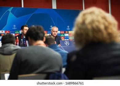 LEIPZIG, GERMANY - MARCH 10, 2020: Jose Mourinho Head Coach, Manager Of Tottenham During Press Conference 