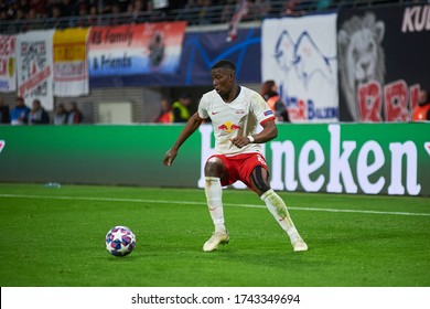 Leipzig, Germany - March 20, 2020: Nordi Mukiele During The Match Leipzig Vs Tottenham At Leipzig Arena 