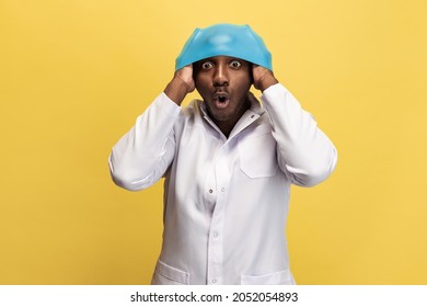Leisure activity. Portrait of male doctor, therapeutic or medical advisor having fun at work. Funny meme emotions. Concept of healthcare, care medicine and humor. Copy space for ad, design.