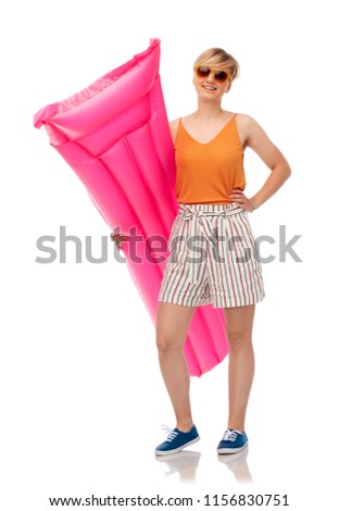 Similar – Image, Stock Photo beautiful teenager girl floating in a pool. summer lifestyle