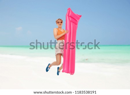 Similar – Image, Stock Photo beautiful teenager girl floating in a pool. summer lifestyle