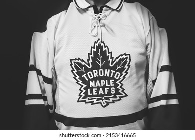 LEKSAND, SWEDEN - AUGUST 24, 2019: Man With Vintage Toronto Maple Leafs Jersey