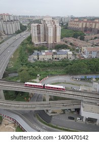 Lembah Subang, Malaysia. May 10 2019. Light Rail Transit (LRT) Of The LRT Kelana Jaya Line. Formerly Known As The LRT Putra.