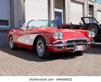 LEMBEEK, BELGIUM - MAY 27: Collector's meeting of classic cars and motorbikes. The exhibition called  Retromania took place in Lembeek. Fans from Belgium came to show their vehicles, may 27, 2017. - Shutterstock ID 649664632
