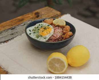 Lemon Butter Rice Bowl, Chicken, Egg