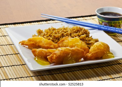 Lemon Chicken And Fried Rice