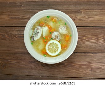 Lemon Chicken Orzo Soup Close Up