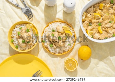 Lemon chicken and rice. Easy and simple dinner idea
