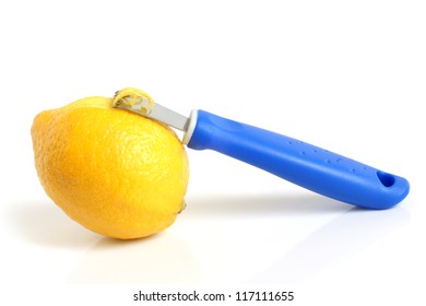 Lemon And Citrus Zester On A White Background