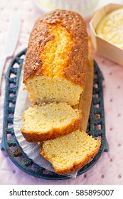 Lemon Drizzle Loaf Cake Sliced