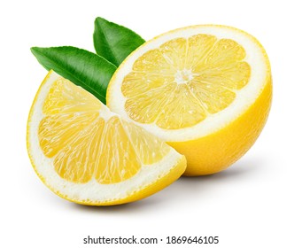 Lemon Fruit Leaf Isolate Lemon Half Stock Photo (Edit Now) 1744916855