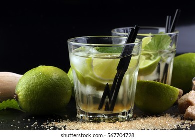 Lemon Fruit Lime Caipirinha Of Brazil