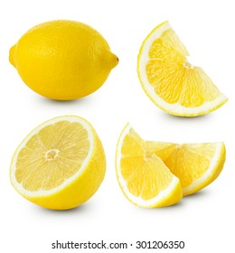 Lemon fruits collection Clipping Path 