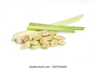 Lemon Grass Isolated On White Background.