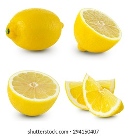 Lemon Isolated On White Collection