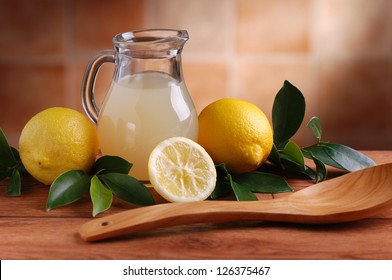 Lemon Juice In Glass Carafe