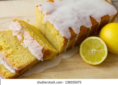 Lemon Loaf Sliced Closeup