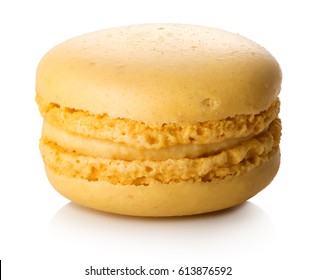 Lemon Macaron Isolated On A White Background