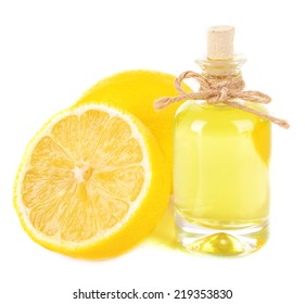 Lemon Oil Isolated On White