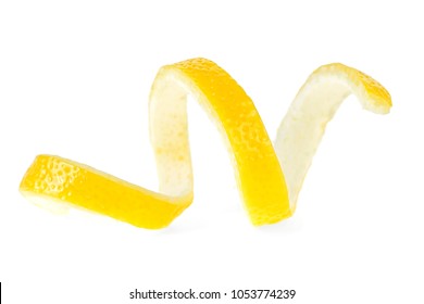 Lemon peel isolated on a white background. Healthy food. - Shutterstock ID 1053774239