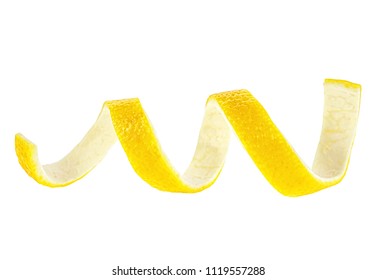 Lemon peel isolated on a white background. Healthy food. - Shutterstock ID 1119557288