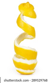 Lemon Peel Isolated On White Background