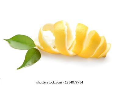 Lemon Peel On White Background