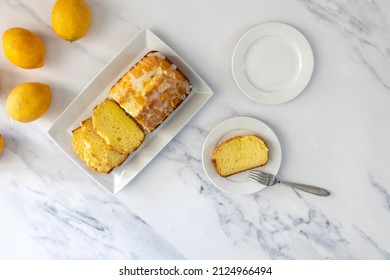 Lemon Pound Cake Shot From Above