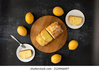 Lemon Pound Cake Shot From Above