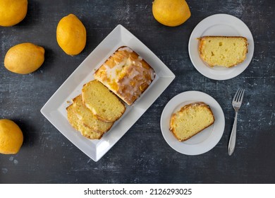 Lemon Pound Cake Shot From Above