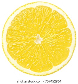 ломтик лимона, обрезка пути, изолированные на белом фоне