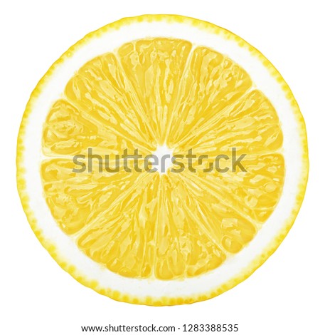 lemon slice, clipping path, isolated on white background