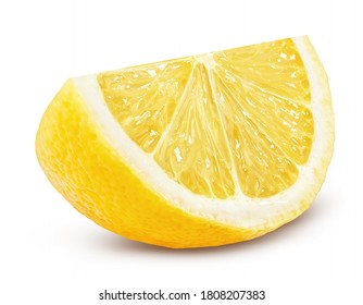 lemon slice isolated on white background with clipping path