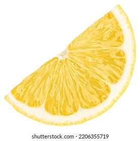 Lemon slice isolated on white background, clipping path, full depth of field