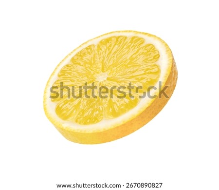 Lemon slice isolated on white background.