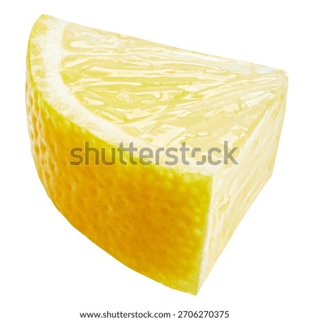 Lemon slice isolated on white background. Lemon fruit Clipping Path. Quality macro photo