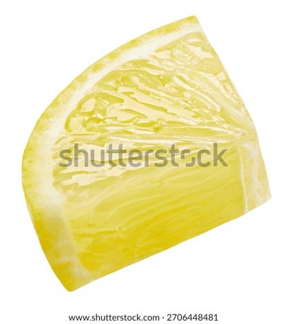 Lemon slice isolated on white background. Lemon fruit Clipping Path. Quality macro photo