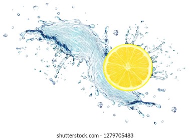 Lemon Slice Water Splash Isolated On Stock Photo 1279705483 | Shutterstock