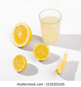 Lemon Slices Juice High Angle