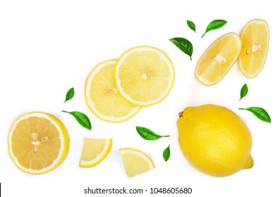 Lemon Slices Leaf Isolated On White Stock Photo (Edit Now) 1005924859