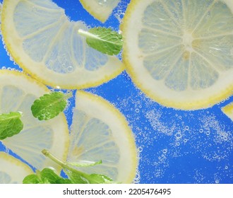 Lemon Slices In Sparkling Mineral Water