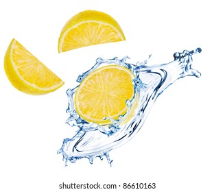 Lemon Slices With Water Splash