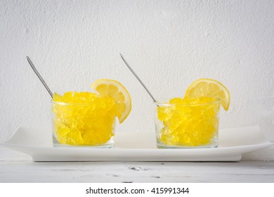 Lemon Slushie On White Wood
